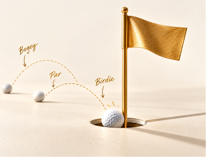 Birdie, bogey en par. Wat betekenen al die golftermen?